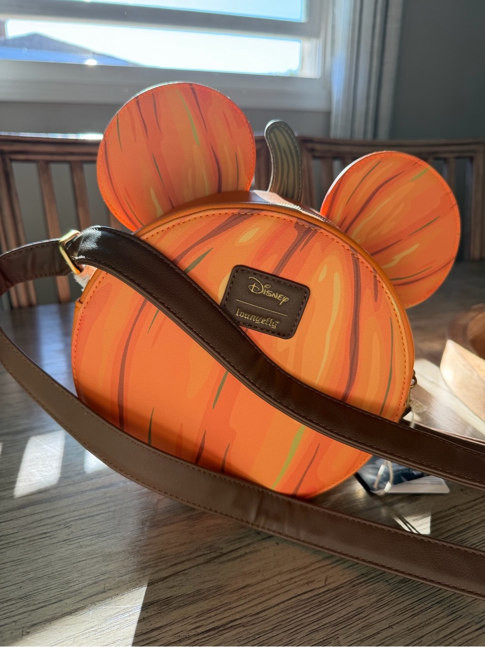 Loungefly Orange Pumpkin Mouse Crossbody with Plaid Bow - Picture 2 of 2